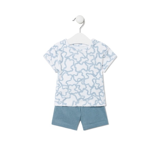 Tous - Terry Cloth Baby Outfit In Kaos Blue - Textil
