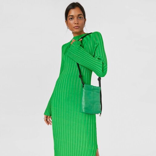 Mini bolso verde de piel TOUS Cloud