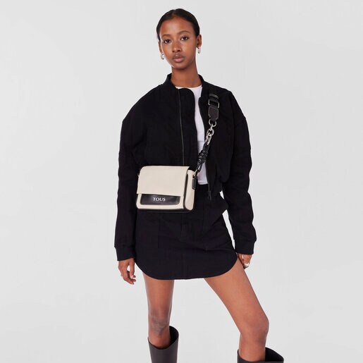 תיק צד TOUS Empire קטן מעור בצבע בז'