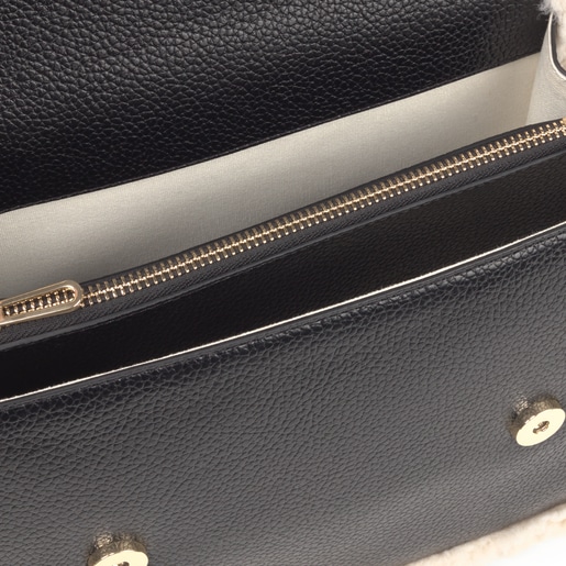 Средняя сумка-кроссбоди New Audree с черной овчиной