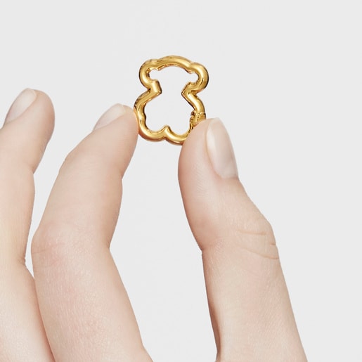 Anilla oso con baño de oro 18 kt sobre plata Hold