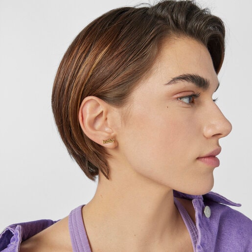 Серьги TOUS Good Vibes из вермеля, серебра и темного серебра с драгоценными камнями