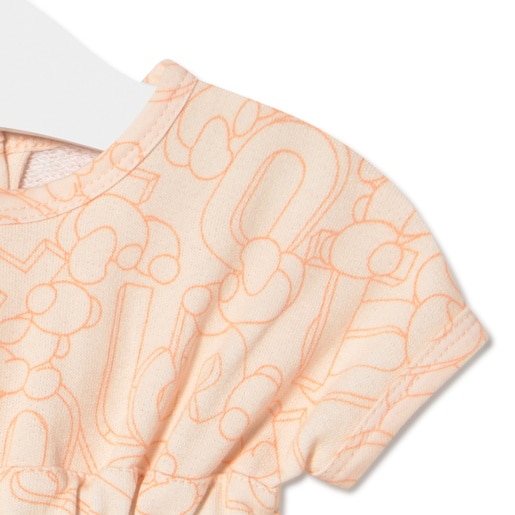 Girls terry cloth dress in Mix in orange