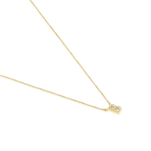 Short gold letter B Necklace with 0.05 ct diamonds Alphabet