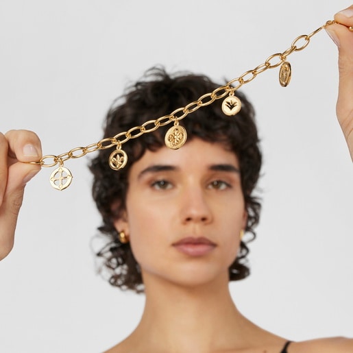 Pulsera medallas con baño de oro 18 kt sobre plata Tamara Falcó X TOUS