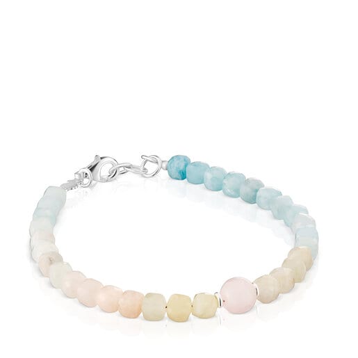 Rose quartz and multicolored beryllium ball bracelet Basic Colors | TOUS