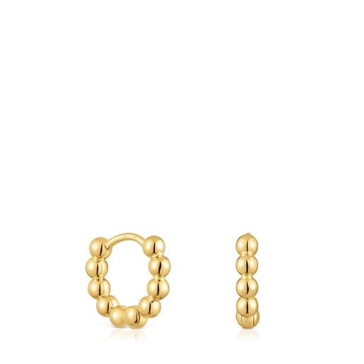 Gloss 10 mm small Hoop earrings with charms with 18kt gold plating over silver