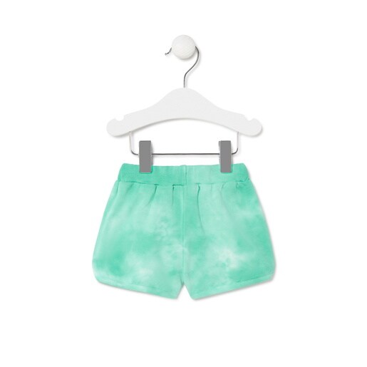 Girl's tie-dye cotton shorts in Casual mist