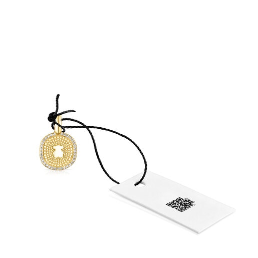 Gold Oursin Pendant with 0.09ct diamonds