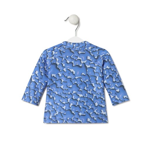 Long-sleeved beach t-shirt in Puff blue