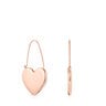 Long Rose Silver Vermeil Sweet Dolls heart Earrings