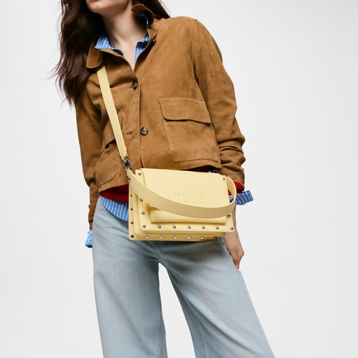 Medium yellow Crossbody bag TOUS Audree Studs