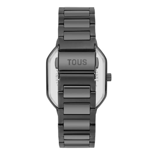Analog Watch with black IP steel bracelet Lit