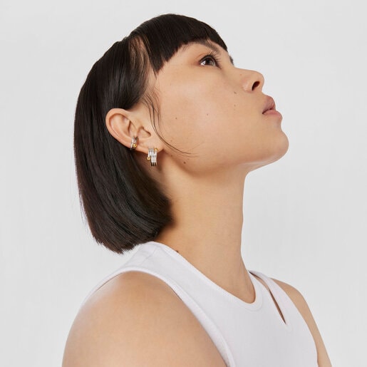 עגילי שלושה חישוקים Beach מוורמיל כסף וכסף