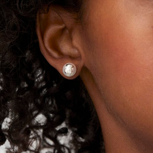 Silver and Pearl Icon Pearl Earrings