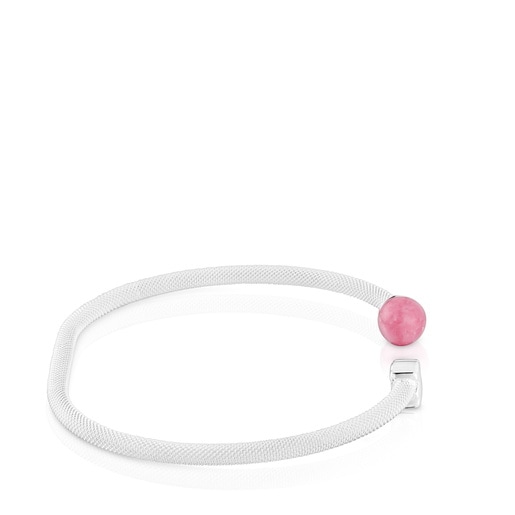 إسورة من الفضة مُرصّعة بالرودونايت من تشكيلة Icon Mesh