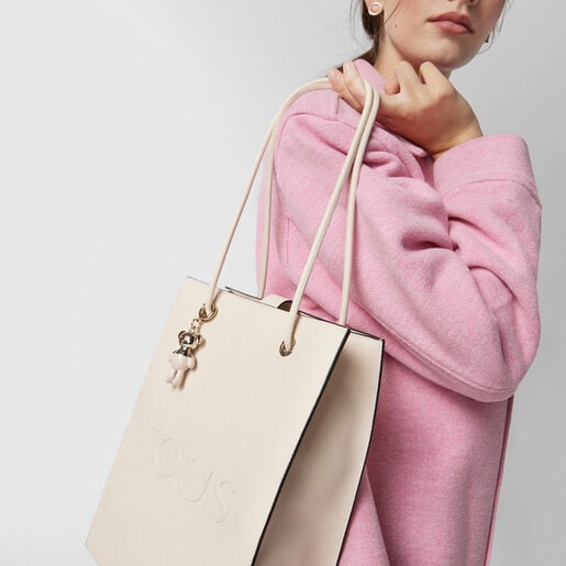 Large beige TOUS Pop Shopping bag