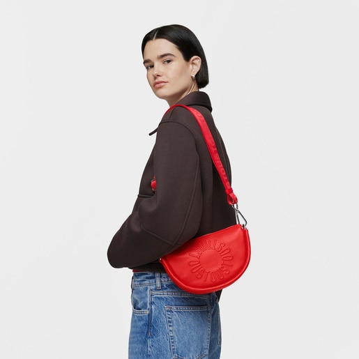Medium red leather Crossbody bag TOUS Miranda