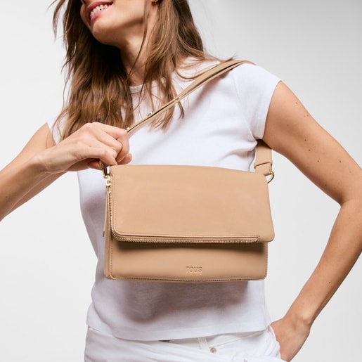 Medium sand-colored Crossbody bag TOUS Audree Soft