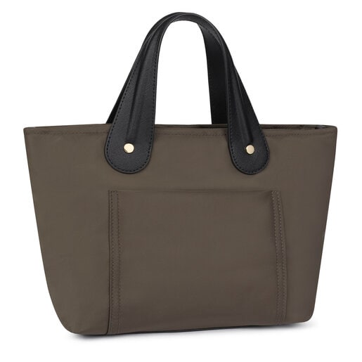 ★TOUT Y EST★ GNRL Mini Canvas Tote Bag KHAKI WBD2L92509 WB Mini Canvas Tote Bag - Natural White/Natural Grey