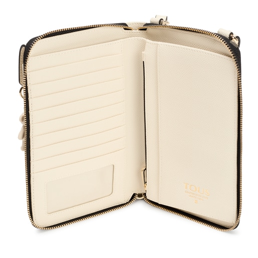 Beige TOUS La Rue Hanging Phone Pouch with Wallet