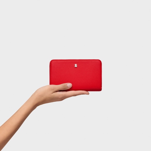 Medium red New Dubai Saffiano Wallet
