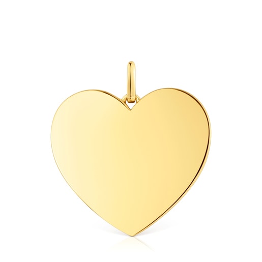 Dije mediano corazón con baño de oro 18 kt sobre plata 27 mm Sweet Dolls