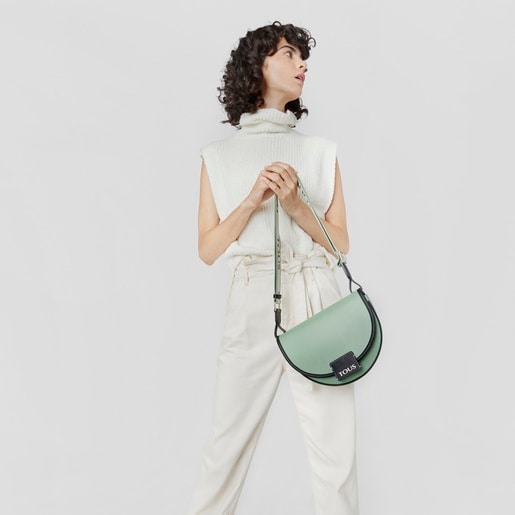 תיק צד TOUS Half-Moon בינוני בצבע חאקי