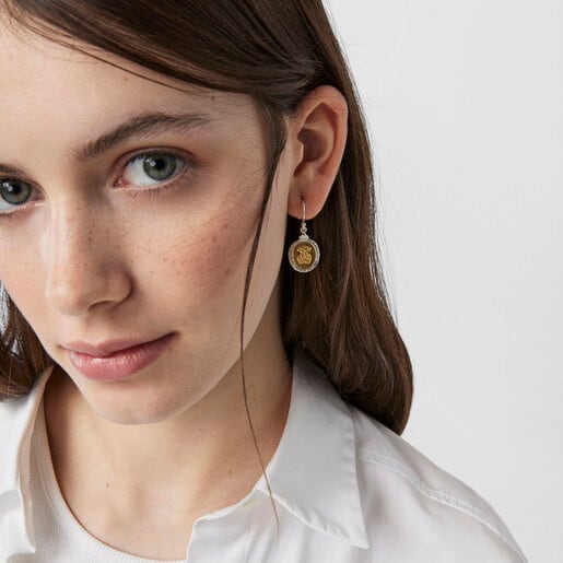 Короткие серьги с камеей Oceaan двух оттенков