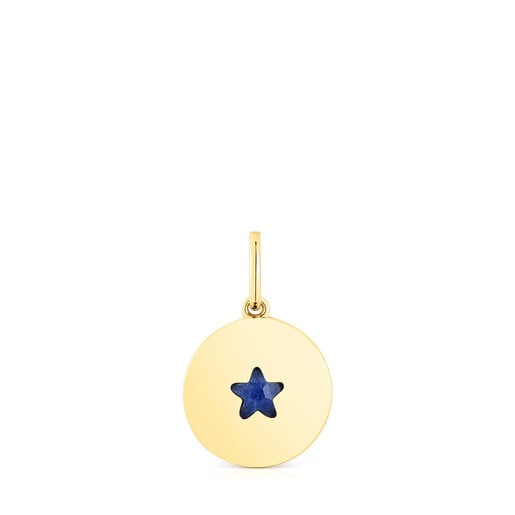 Μενταγιόν-μετάλλιο Aelita από ασήμι vermeil με αστέρι από σοδαλίτη
