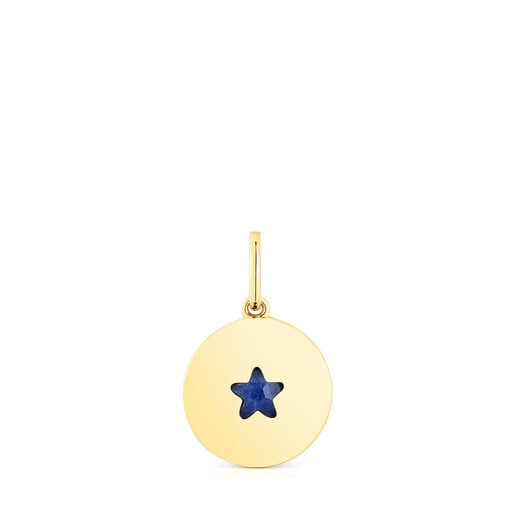 Silver vermeil Medallion pendant with sodalite star Aelita