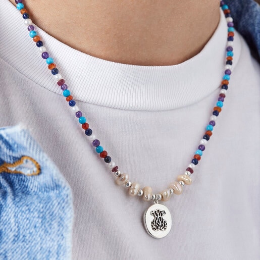 Колье Oceaan Color из серебра с жемчугом и драгоценными камнями