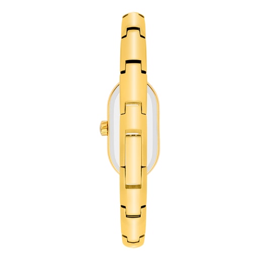 Analog Watch with gold-colored IPG steel bracelet and onyx TOUS Color