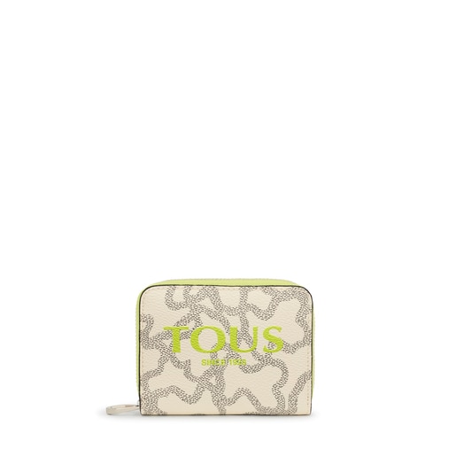 Porte-monnaie Kaos Legacy moyen beige et citron vert