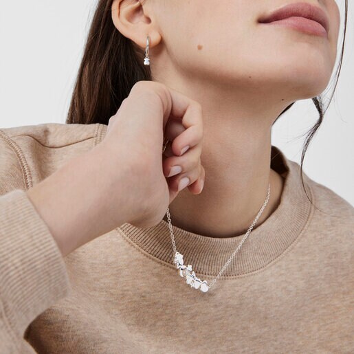 Collier Nocturne motifs en Argent et Perle