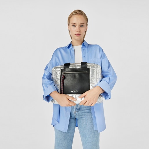 תיק מסמכים TOUS Empire Padded בצבע כסוף