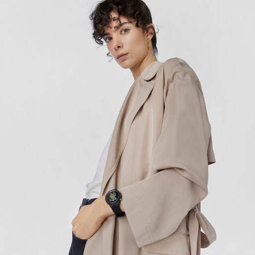 Polycarbonate D-Bear Watch with black silicone strap