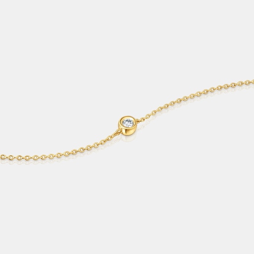 Chain bracelet with 18kt gold plating over silver and laboratory-grown diamond Line LGD