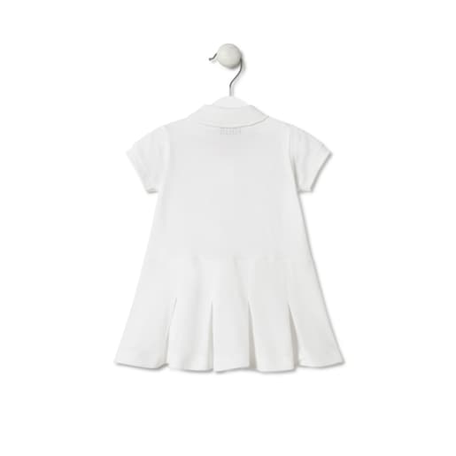 Polo-neck dress in Casual white