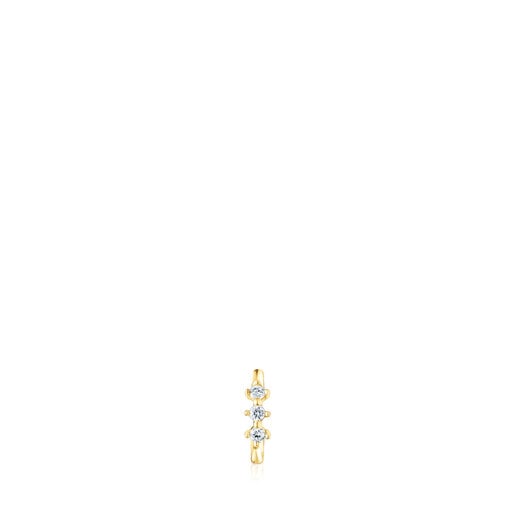 gold Strip hoop earring with diamonds Les Classiques