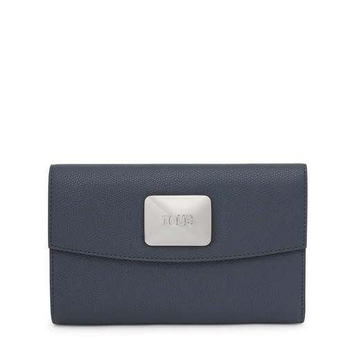 Μεγάλο αναδιπλούμενο πορτοφόλι TOUS Lucia σε σκούρο γκρι χρώμα