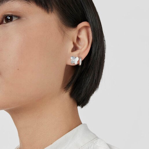 Boucles d'oreilles Bold Motif papillon en argent