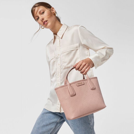 Capazo pequeño Script Day rosa