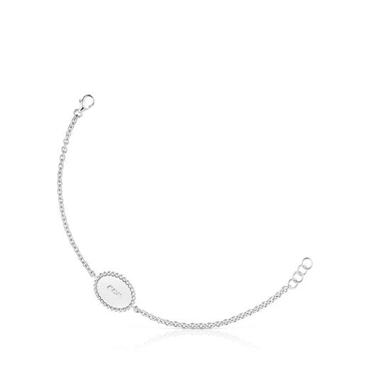 Silver chain Bracelet plaque TOUS Mom