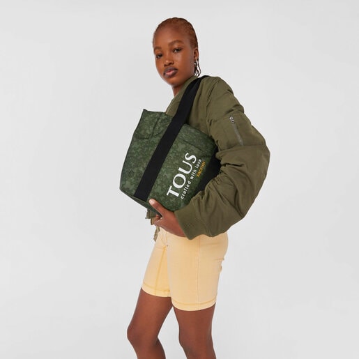 Small khaki-colored nylon Kaos Mini Evolution Tote bag