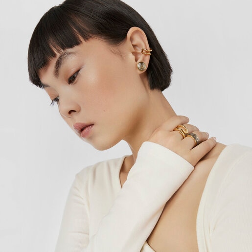 עגילי Twiling מוורמיל כסף וכסף כהה