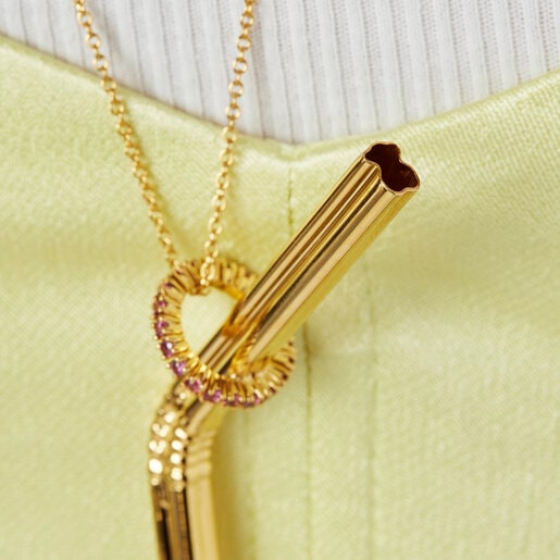 150-mm silver vermeil TOUS St. Tropez Cup Pendant with rhodolite