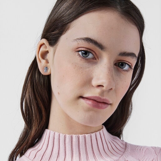 Silver TOUS Basics Earrings Girl motif