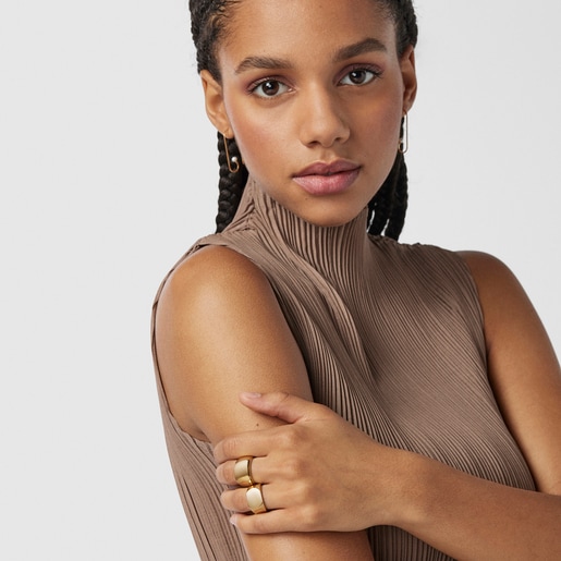 TOUS Basics الفضة ختم البيضاوي فيرميل