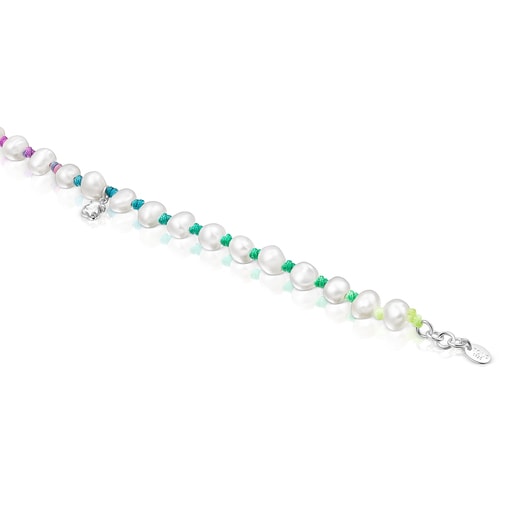 Multicolored nylon TOUS Joy Bits bracelet with pearls